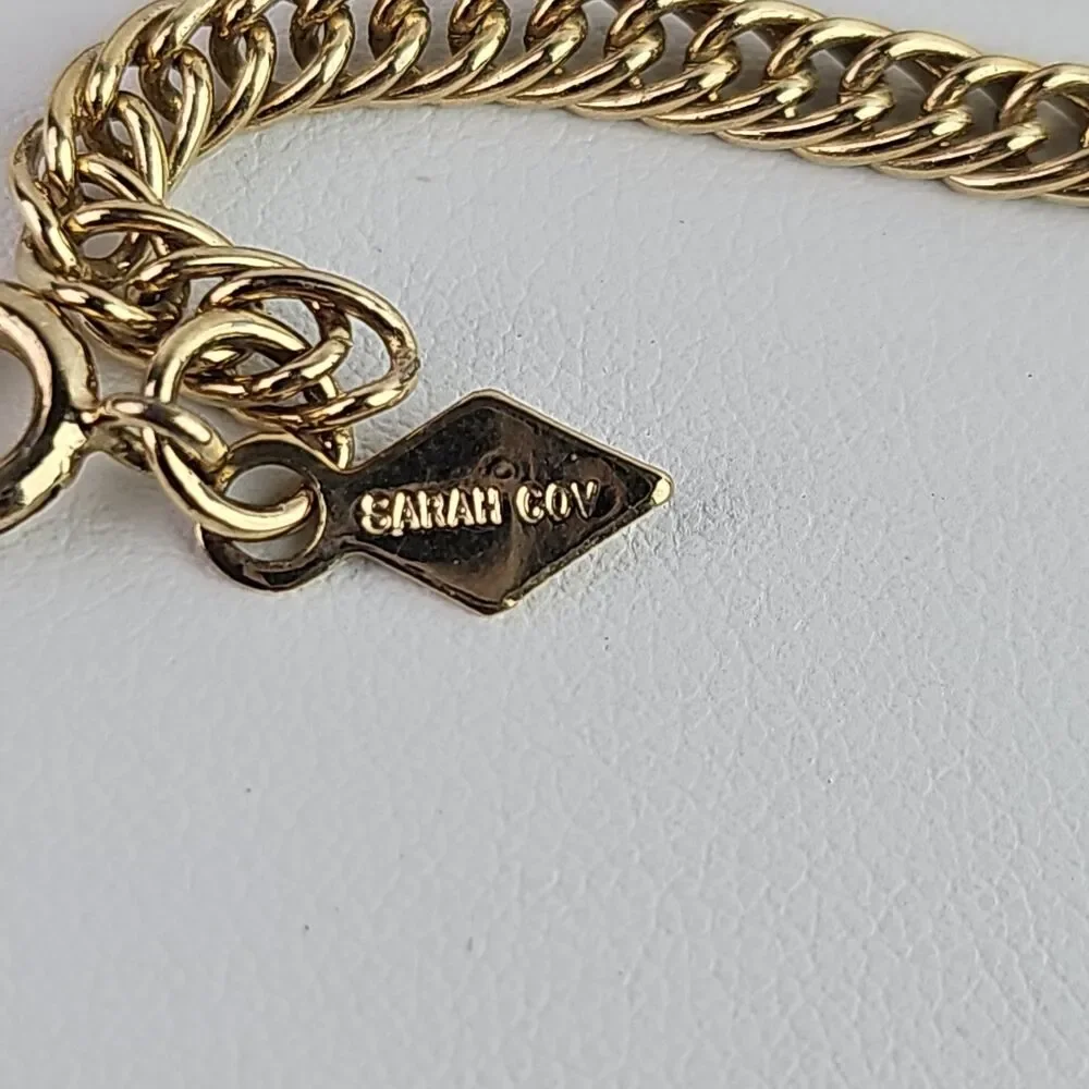 Vintage Multi Strand Tassel Gold Tone Necklace Sarah Coventry Chain Choker 17 in
